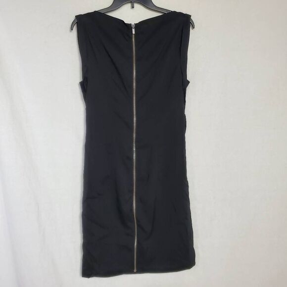 Express Women’s Little Black Dress Size 10 Sleeveless Ruched Sheath - Picture 4 of 7